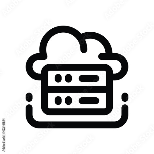 cloud server line icon. Clean and minimalist vector icon for websites, mobile apps, presentations, and logos. Fully scalable and customizable for any project.