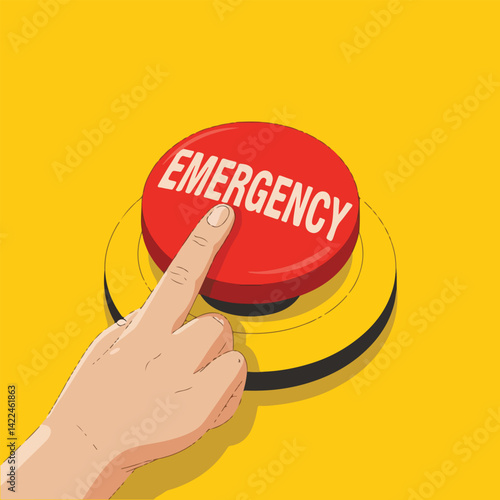 International Panic Day Vector Art - Solid Color Illustrations of Stressful Moments, Panic Management, and Breathing Techniques for Relief