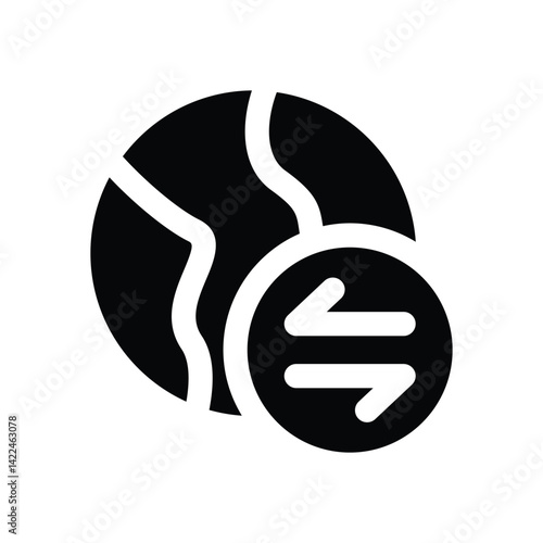 global transfer  glyph icon. Strong and solid vector icon for websites, mobile interfaces, presentations, and visual branding. High quality and easy to edit.
