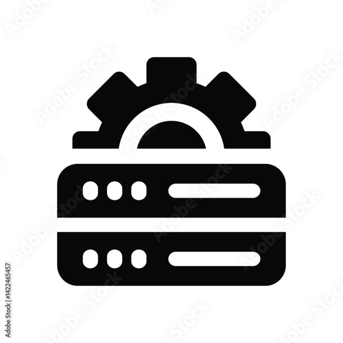 database glyph icon. Strong and solid vector icon for websites, mobile interfaces, presentations, and visual branding. High quality and easy to edit.