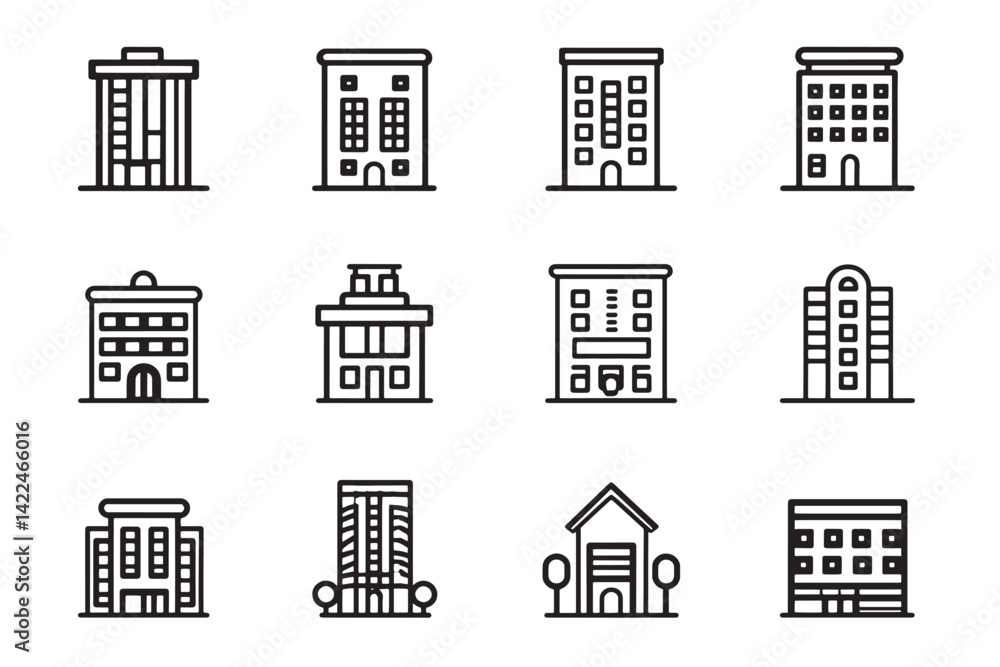 Office Building Simple Line Art Office Building Simple Line Art
