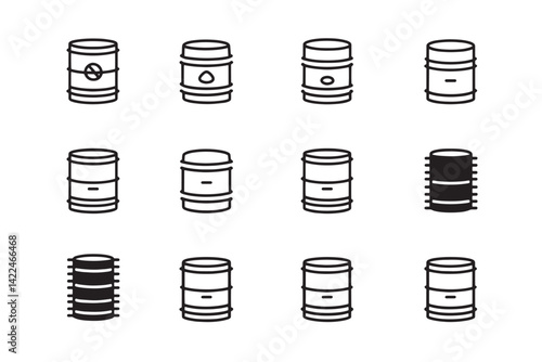 Oil Barrel Minimalist Line Icon