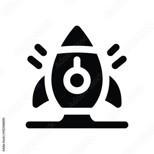 lauch rocket glyph icon. Strong and solid vector icon for websites, mobile interfaces, presentations, and visual branding. High quality and easy to edit.