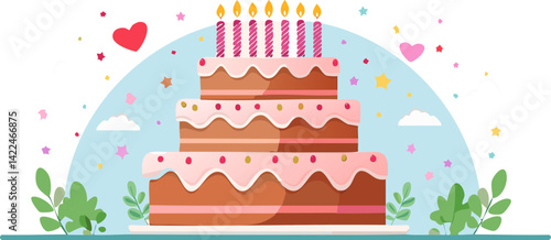 birthday cake with candles