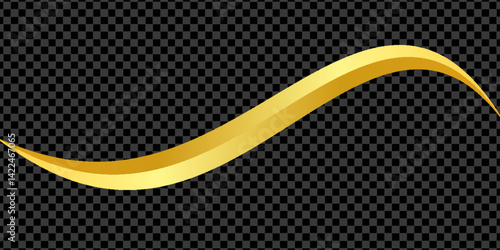 gold wave curve, golden wave corner shape for element