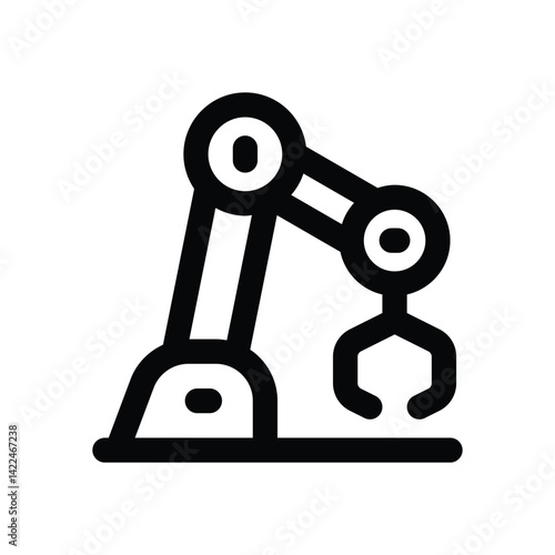 robotic arm line icon. Clean and minimalist vector icon for websites, mobile apps, presentations, and logos. Fully scalable and customizable for any project.