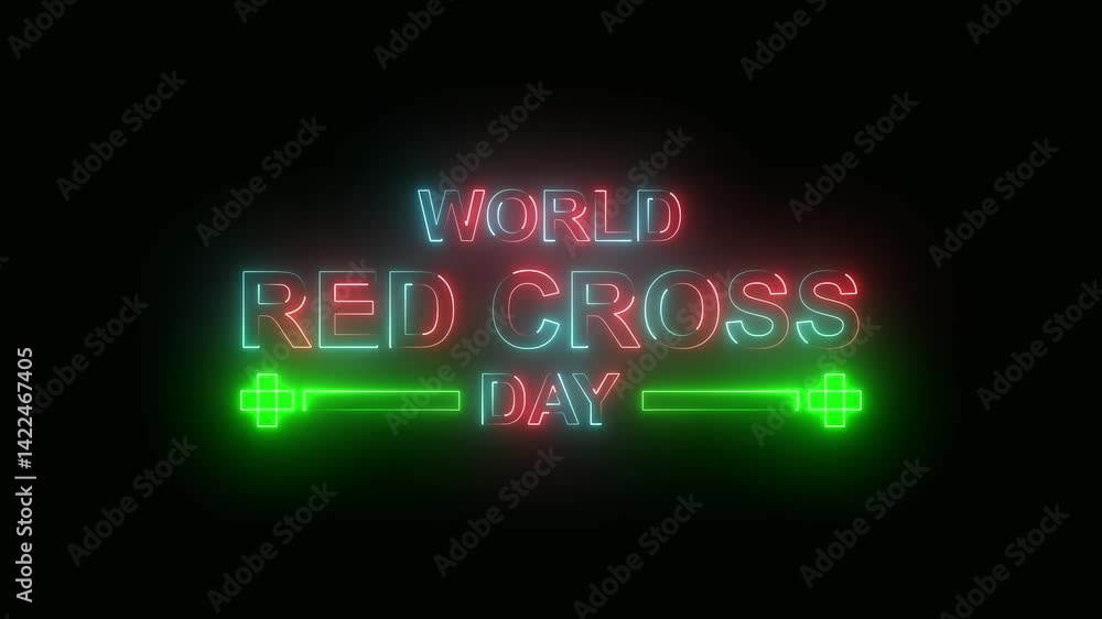 Neon-lined letter animation for World Red Cross Day. Neon-lined letter animation for World Red Cross Day.