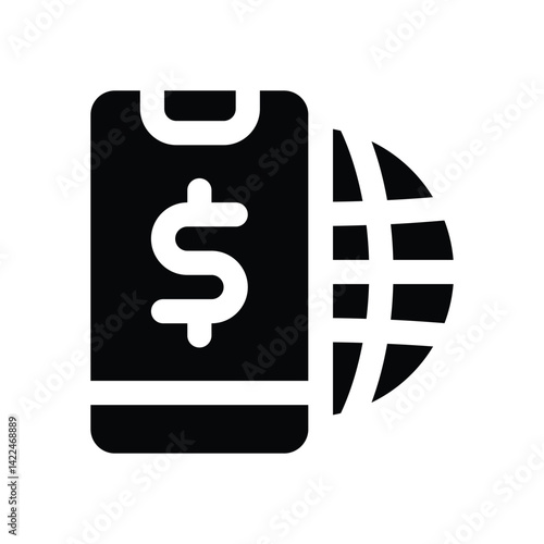 mobile phone glyph icon. Strong and solid vector icon for websites, mobile interfaces, presentations, and visual branding. High quality and easy to edit.