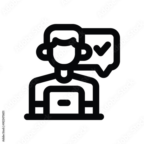tester line icon. Clean and minimalist vector icon for websites, mobile apps, presentations, and logos. Fully scalable and customizable for any project.