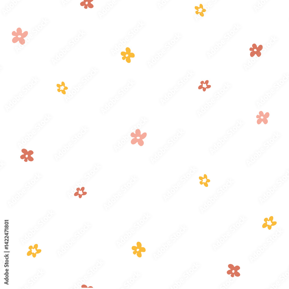 cute flower doodle seamless pattern. Vector illustration cute flower doodle seamless pattern. Vector illustration