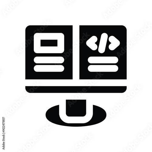front end glyph icon. Strong and solid vector icon for websites, mobile interfaces, presentations, and visual branding. High quality and easy to edit.