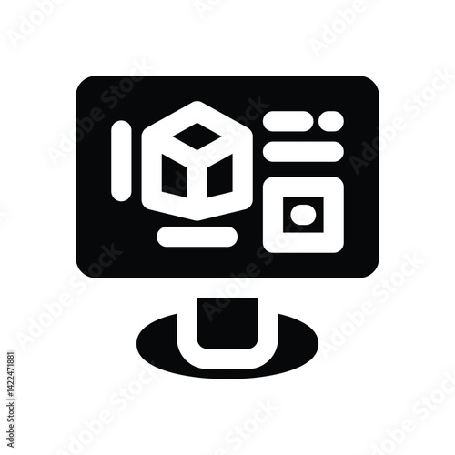 cad glyph icon. Strong and solid vector icon for websites, mobile interfaces, presentations, and visual branding. High quality and easy to edit.
