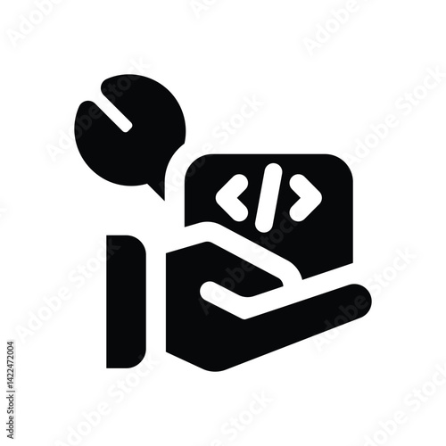 digital service glyph icon. Strong and solid vector icon for websites, mobile interfaces, presentations, and visual branding. High quality and easy to edit.