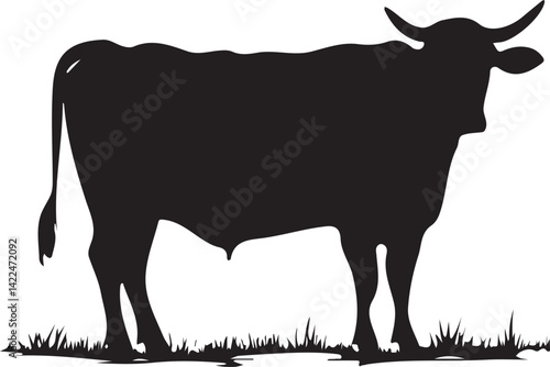 Cow Silhouette Vector Illustration