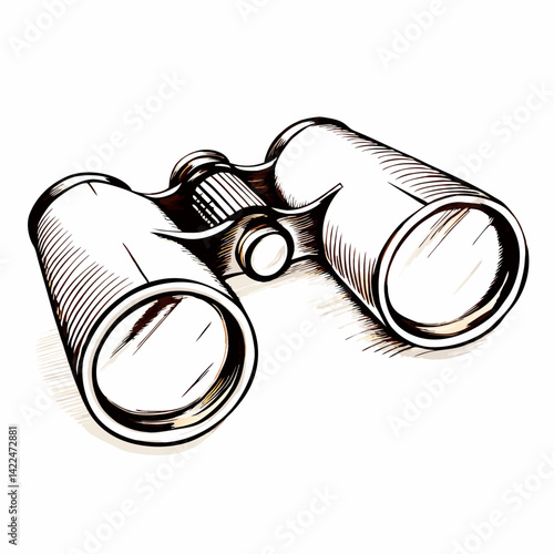 Binoculars sketch design illustrating vision correction concept  