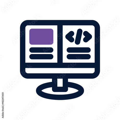 front end dual tone icon. Sleek and modern vector icon for websites, mobile apps, marketing materials, and corporate design. Fully scalable and ready to use.