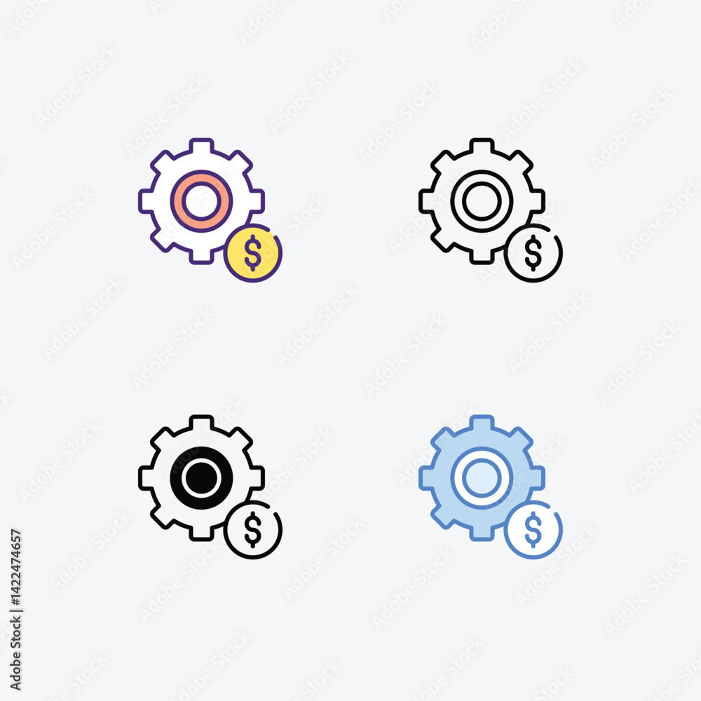 Obraz premium Optimization icons set in different style vector stock illustration