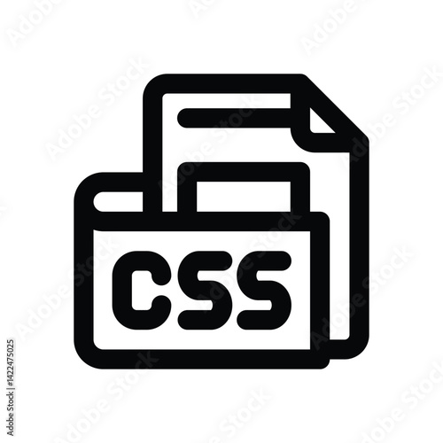 css file line icon. Clean and minimalist vector icon for websites, mobile apps, presentations, and logos. Fully scalable and customizable for any project.