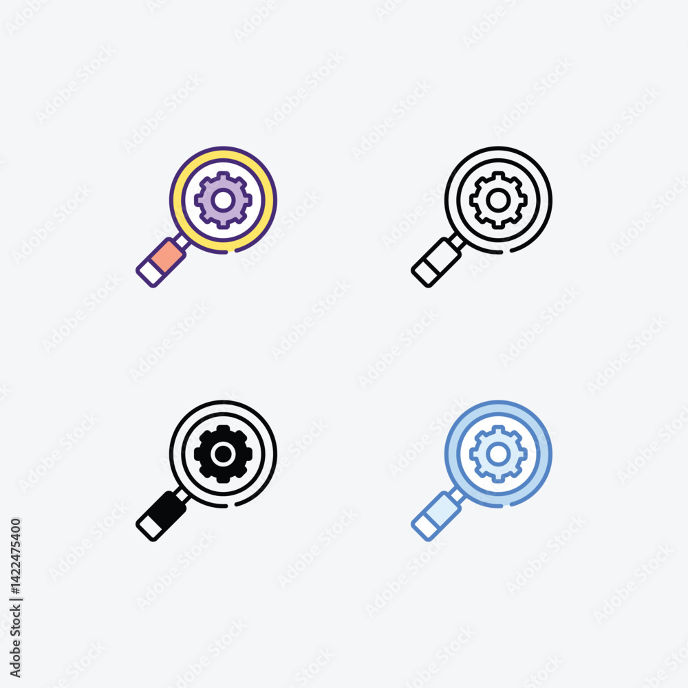 Search icons set in different style vector stock illustration Search icons set in different style vector stock illustration