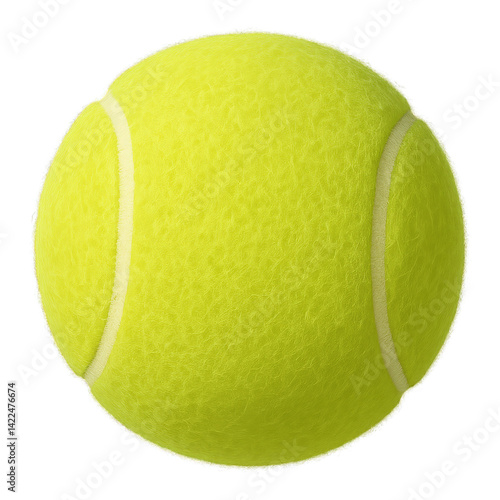 Bright Yellow Tennis Ball Resting on a Flat Surface Ready for a Game