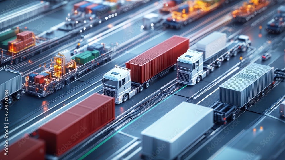 High-tech logistics network of cargo transportation. High-tech logistics network of cargo transportation.