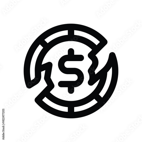 broke line icon. Clean and minimalist vector icon for websites, mobile apps, presentations, and logos. Fully scalable and customizable for any project.