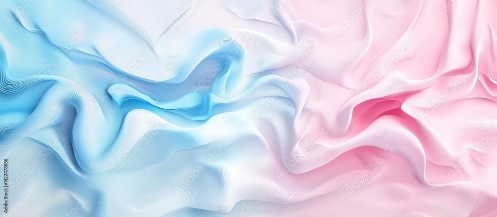 Obraz premium Subtle blend of blue and pink fabric, creating a soft, dreamy aesthetic