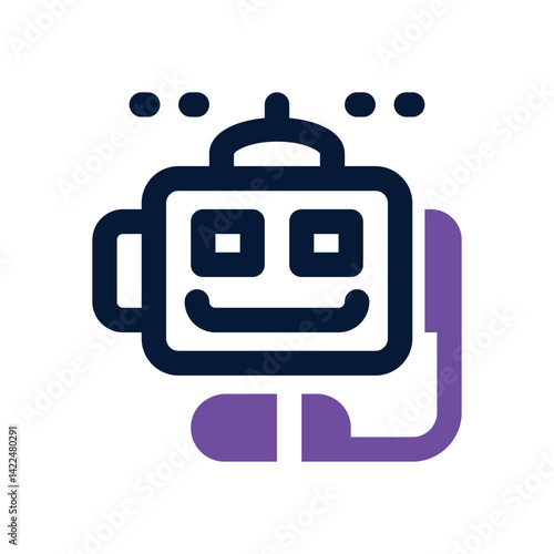 chat bot dual tone icon. Sleek and modern vector icon for websites, mobile apps, marketing materials, and corporate design. Fully scalable and ready to use.