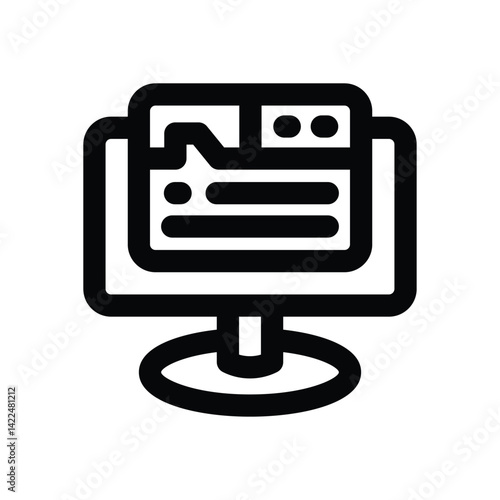 computer line icon. Clean and minimalist vector icon for websites, mobile apps, presentations, and logos. Fully scalable and customizable for any project.