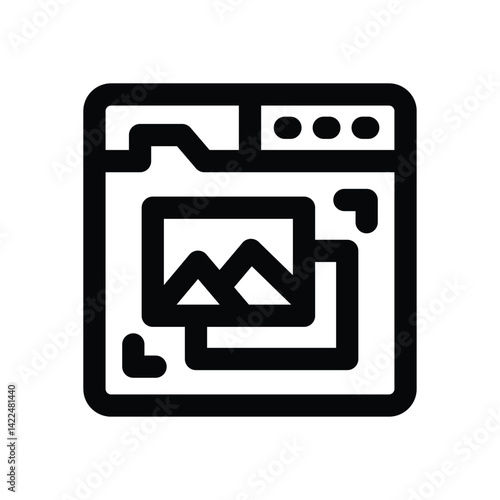 preview line icon. Clean and minimalist vector icon for websites, mobile apps, presentations, and logos. Fully scalable and customizable for any project.