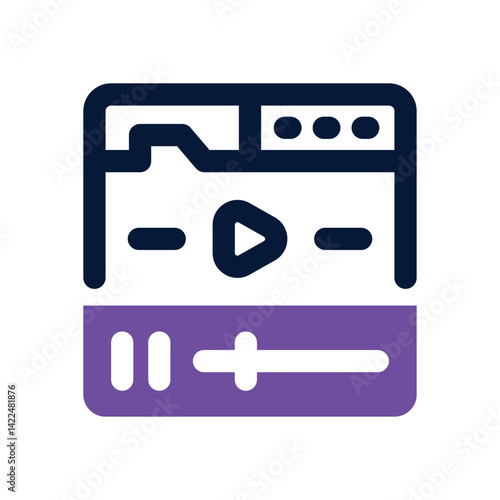video player dual tone icon. Sleek and modern vector icon for websites, mobile apps, marketing materials, and corporate design. Fully scalable and ready to use.