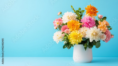 Wallpaper Mural Vibrant summer floral arrangement in white vase for a garden party celebration Torontodigital.ca