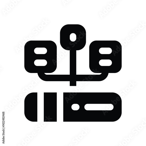 data storage glyph icon. Strong and solid vector icon for websites, mobile interfaces, presentations, and visual branding. High quality and easy to edit.