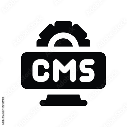 cms glyph icon. Strong and solid vector icon for websites, mobile interfaces, presentations, and visual branding. High quality and easy to edit.