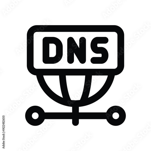 dns line icon. Clean and minimalist vector icon for websites, mobile apps, presentations, and logos. Fully scalable and customizable for any project.