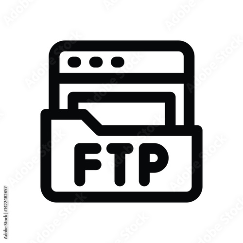 ftp line icon. Clean and minimalist vector icon for websites, mobile apps, presentations, and logos. Fully scalable and customizable for any project.