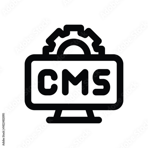 cms line icon. Clean and minimalist vector icon for websites, mobile apps, presentations, and logos. Fully scalable and customizable for any project.