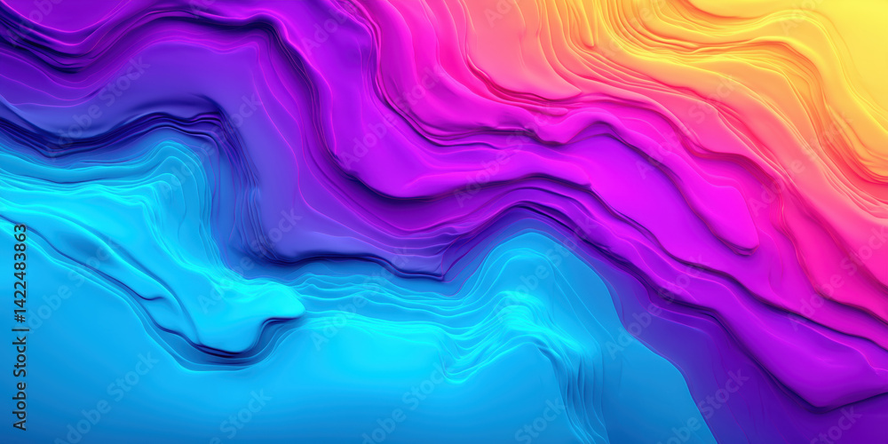 Obraz premium Smooth colorful waves creating a beautiful gradient background