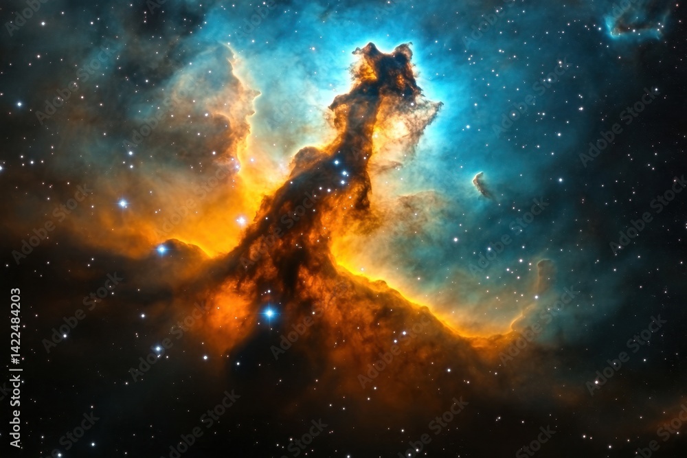 Fototapeta premium Cosmic nebula, vibrant colors