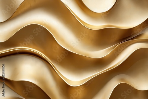 Gold wavy textured surface close-up.