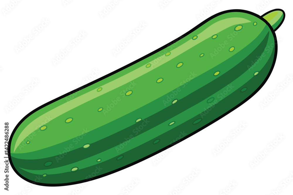 green cucumber isolated vector  on white