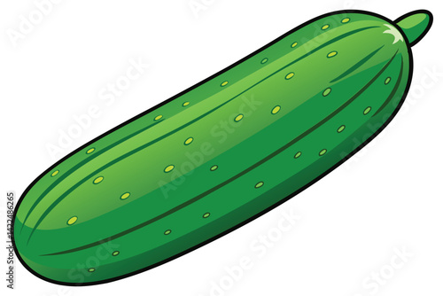 green cucumber isolated vector  on white