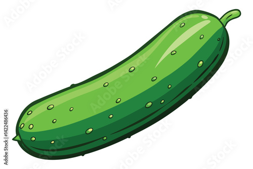 green cucumber isolated vector  on white