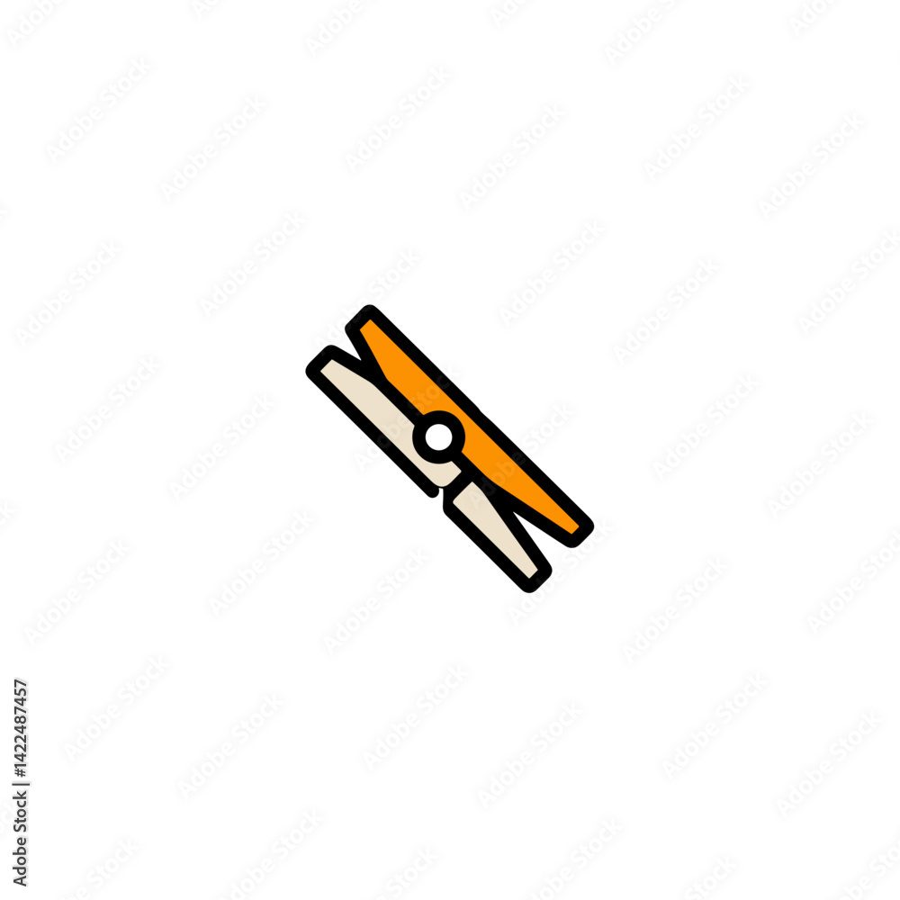 Obraz premium Clothespin design in vibrant colors for playful decor 