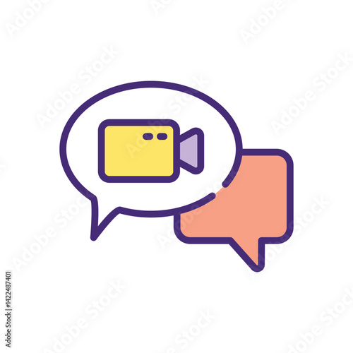 Video Chat Icon vector stock illustration