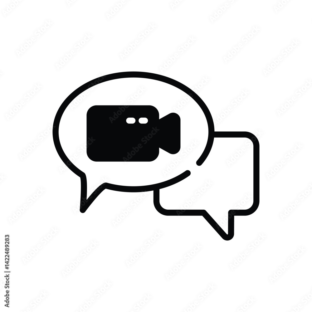 Naklejka premium Video Chat Icon vector stock illustration