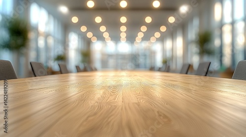 Wallpaper Mural Conference room with wood table and blurred background Torontodigital.ca