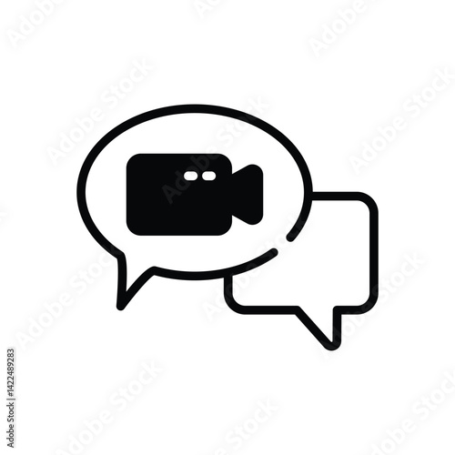 Video Chat Icon vector stock illustration