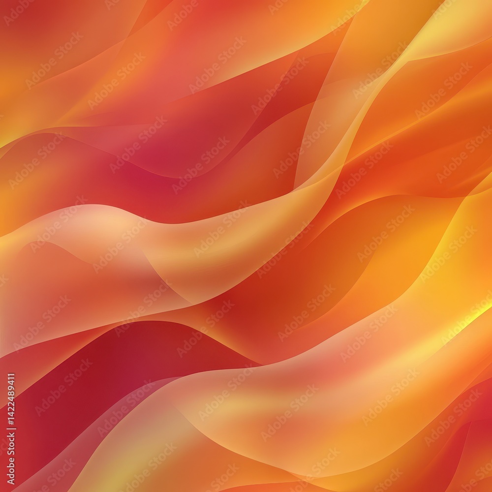 Abstract, fiery, flowing waves of orange and red. Abstract, fiery, flowing waves of orange and red.