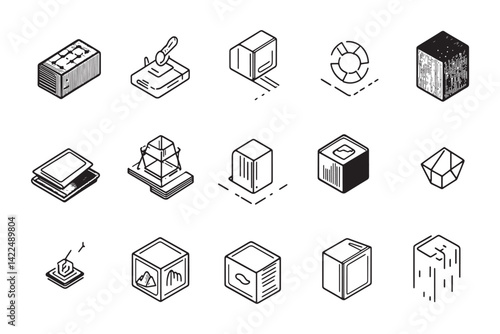 Quark product simple line art illustration